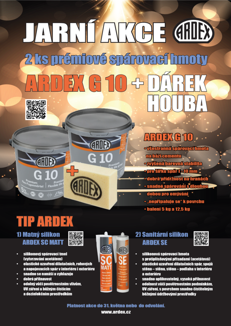 ARDEX má novou akci na flexibilní spárovací hmotu G 10